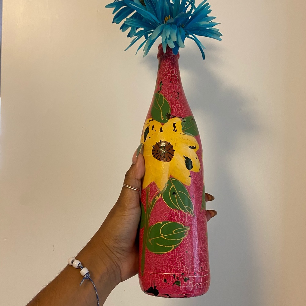 vintage bottleneck funky floral vase